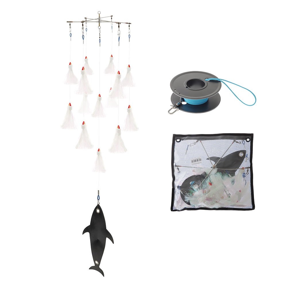 H2O Pro Dredge 12in Mylar Witch with Teaser Towline and Tuna Chaser