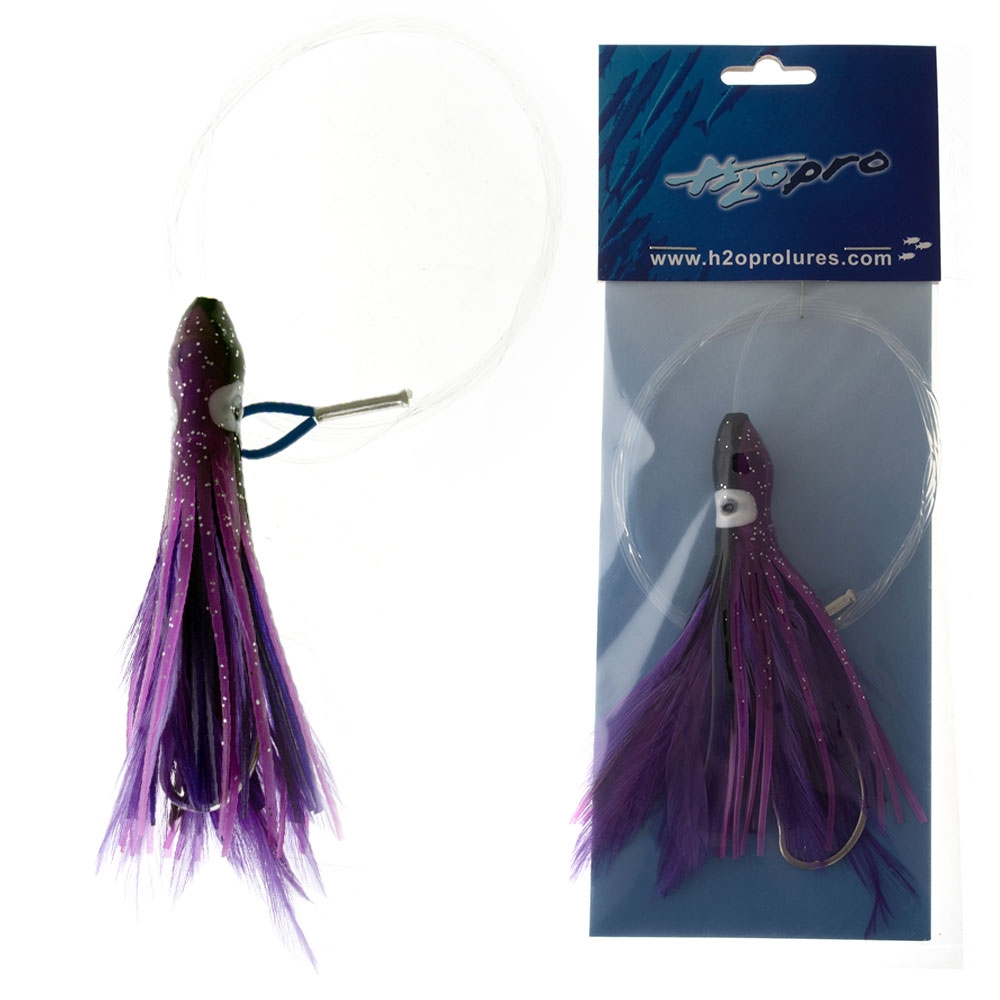 H2O Pro Weighted Trolling Feather Octopus 12cm 15g Purple/Black