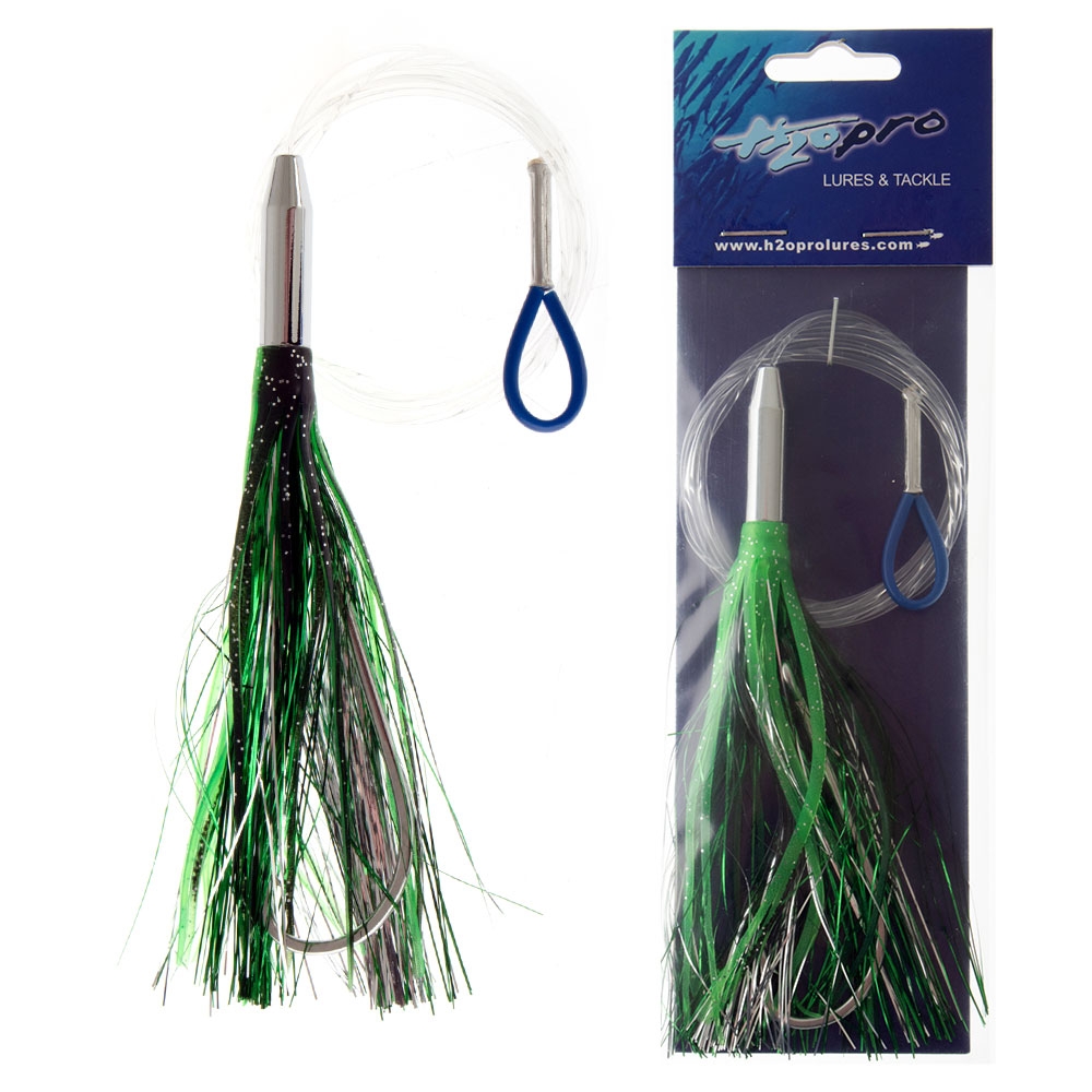 H2O Pro Darts Rigged Skippy Lure 15cm Green/Black