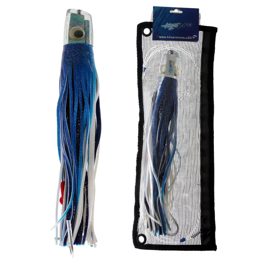 H2O Pro Katana Blue Abalone Mid Rigged Game Lure 33cm Blue/White/Blue