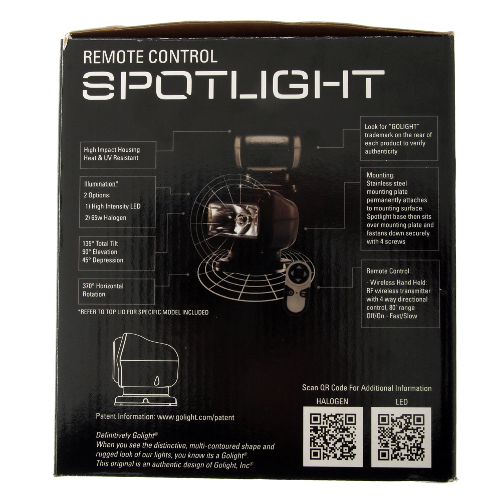 GOLIGHT Radioray GT LED Spotlight with Wireless Remote 544000cd Black