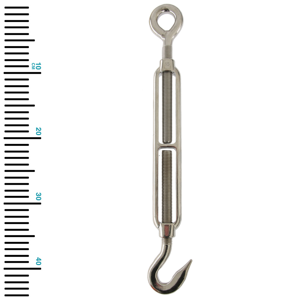 Stainless Steel Hook and Eye Turnbuckle 16mm
