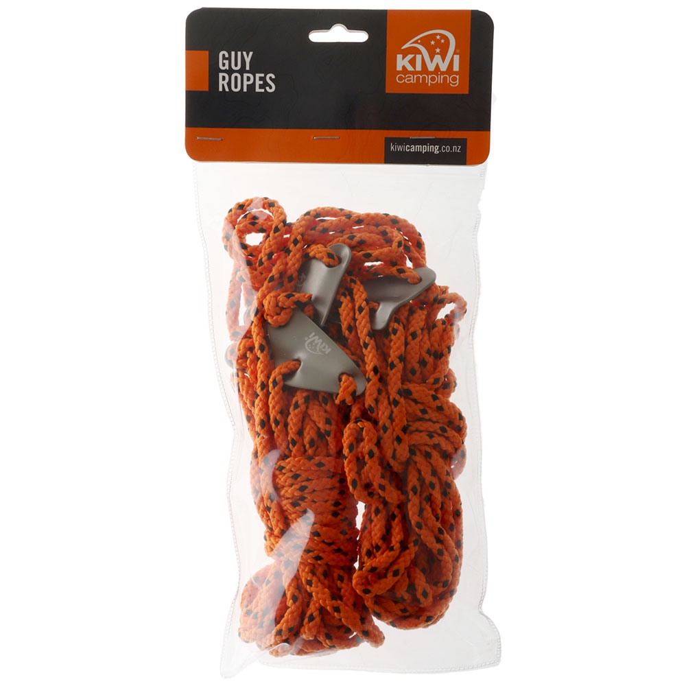 Kiwi Camping Guy Ropes Double V Heavy Duty with Alloy Tri-Tensioner Qty 2