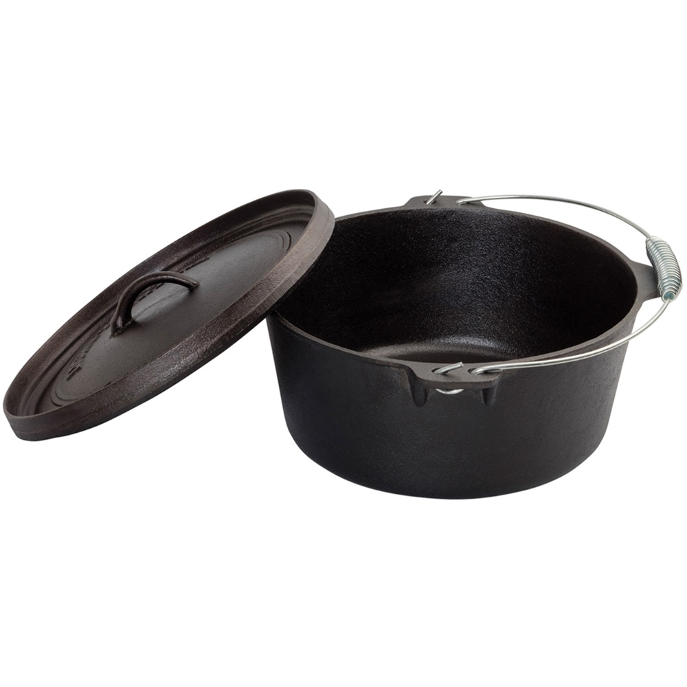 Charmate Round Cast Iron Camp Oven 4.5 Quart