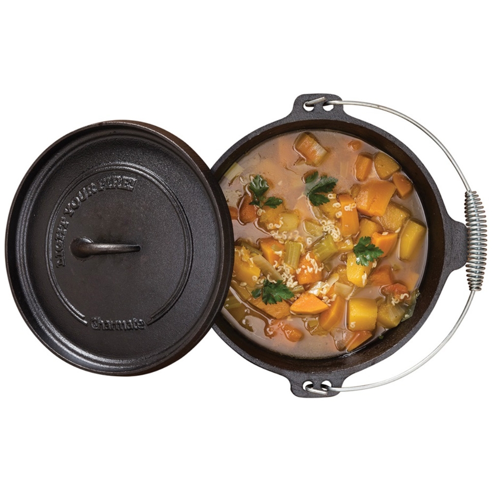 Charmate Round Cast Iron Camp Oven 4.5 Quart