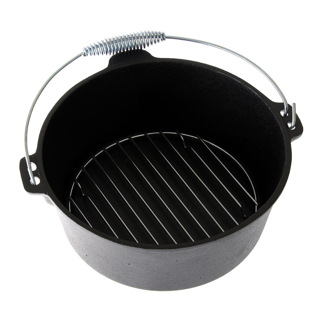 Charmate Round Cast Iron Camp Oven 4.5 Quart Kit