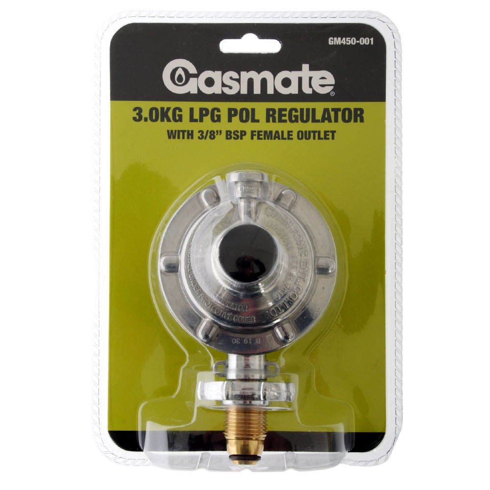 Gasmate 3kg LPG POL Regulator R3.00-P-42