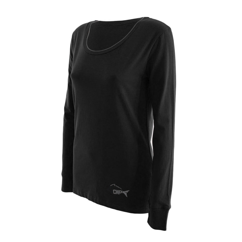 Fisherchick Te Moko Marlin Womens Long Sleeve Shirt Black M