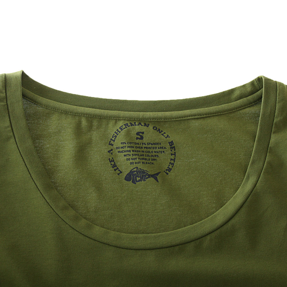 Fisherchick Te Moko Marlin Womens Long Sleeve Shirt Army Green Large