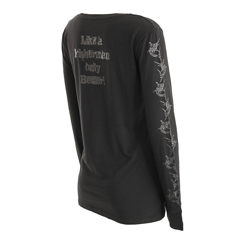 Fisherchick Slogan Womens Long Sleeve Shirt Black S