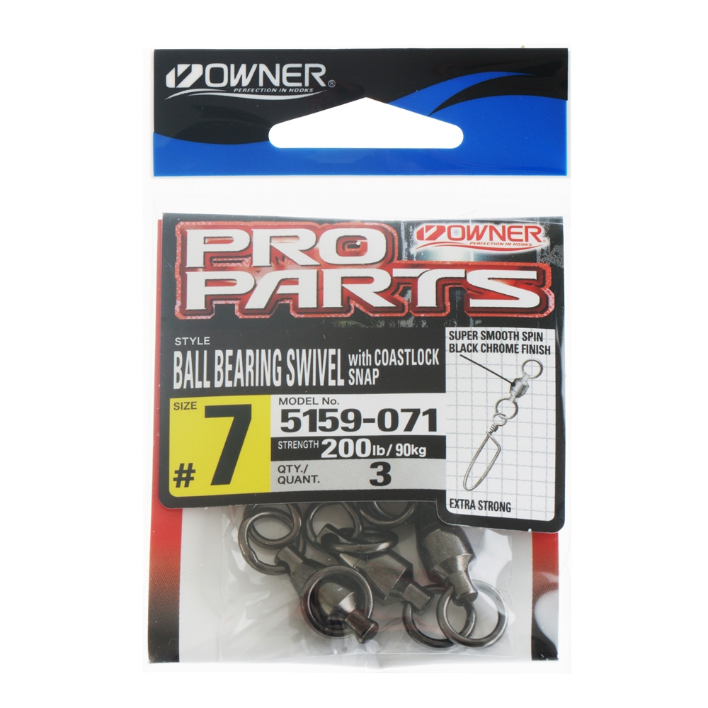 Owner Pro Parts Ball Bearing Coastlock Snap Swivel No. 7 200lb Qty 3