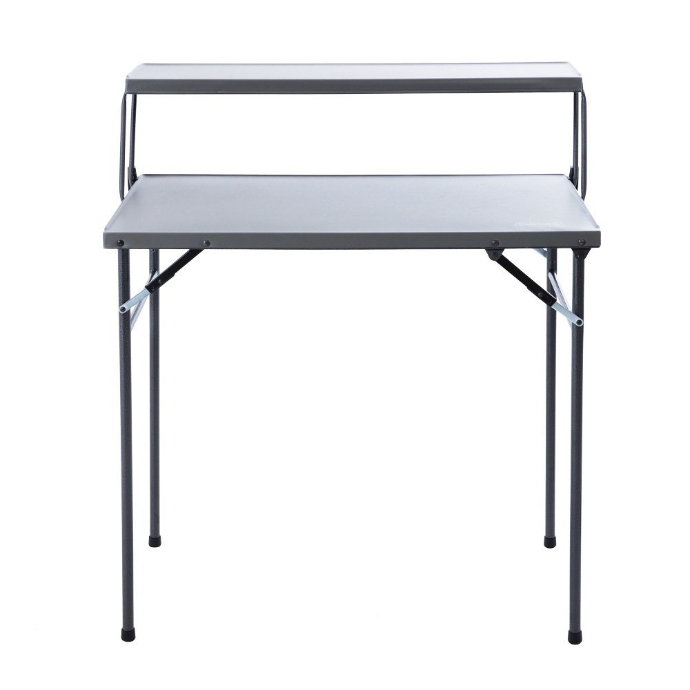Coleman Folding Camping Outdoors Kitchen Table and Cooking Station with Shelf
