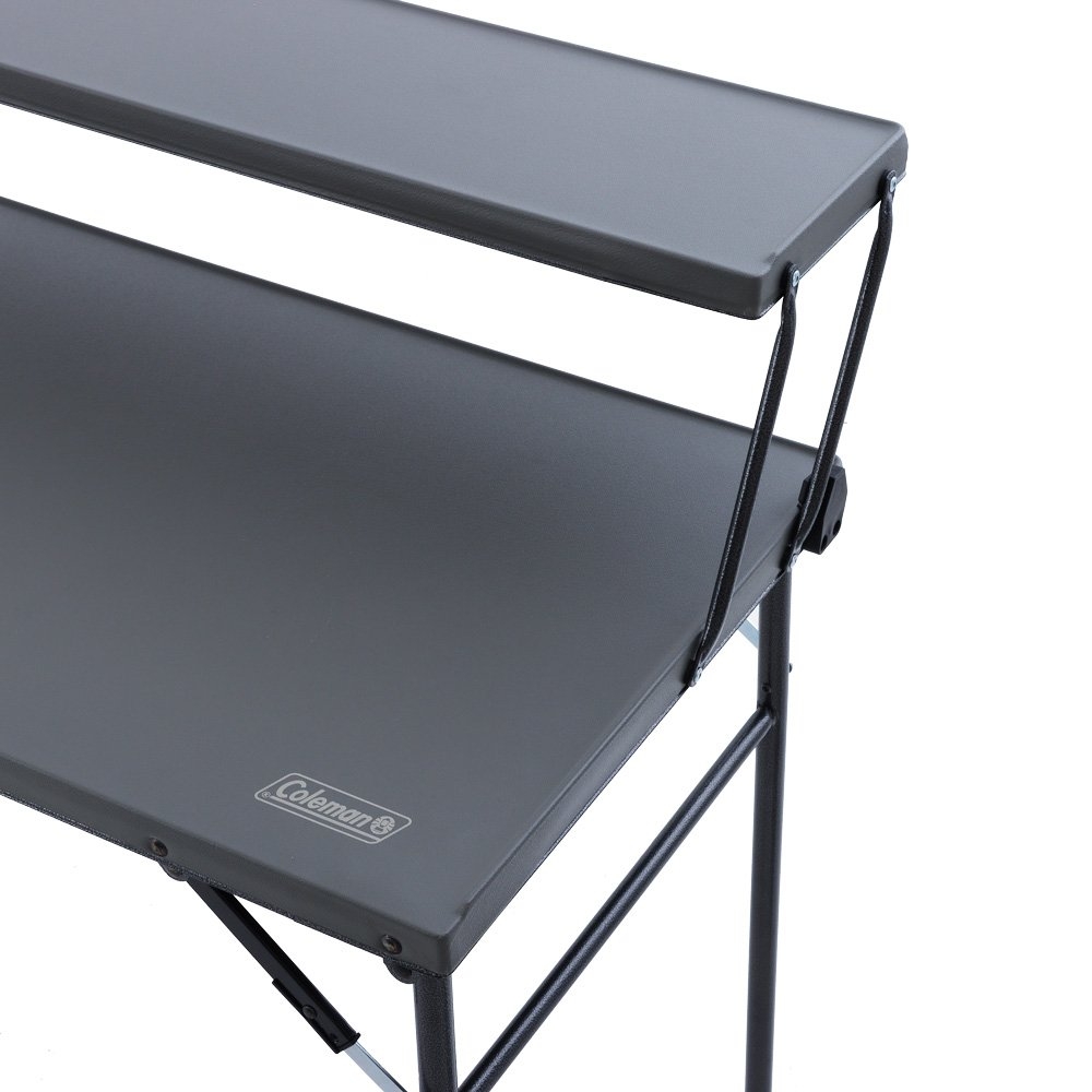 Coleman Folding Camping Outdoors Kitchen Table and Cooking Station with Shelf