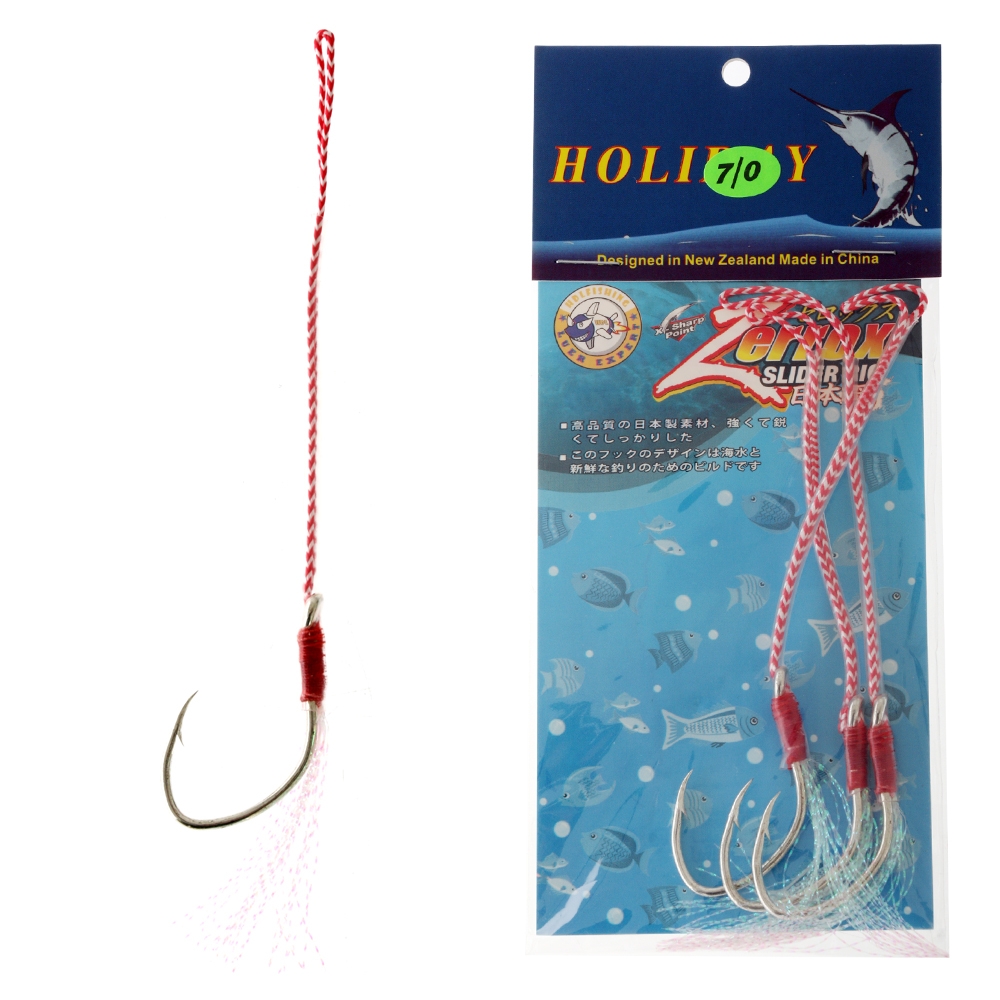 Holiday Hang Flasher Hook 7/0 100lb Qty 3