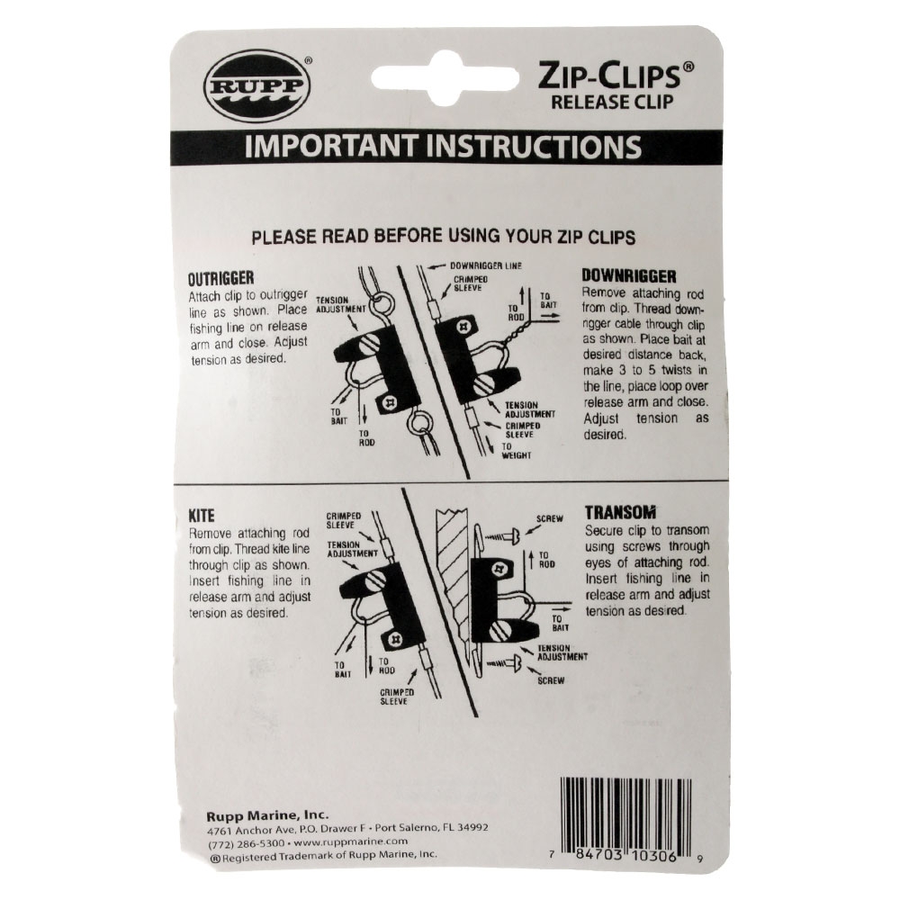 Rupp Zip Clips Release Clips Pair