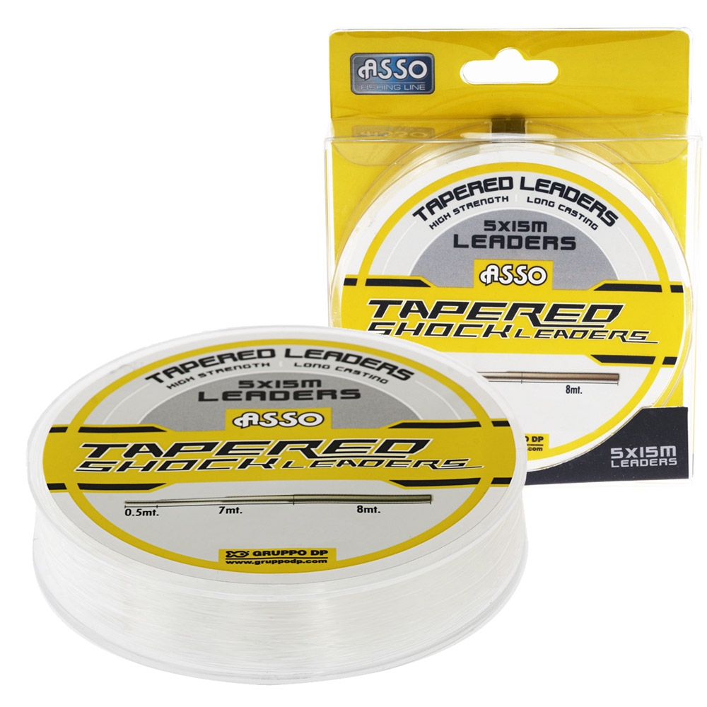 ASSO Tapered Shockleader Clear 5x15m 15-50lb