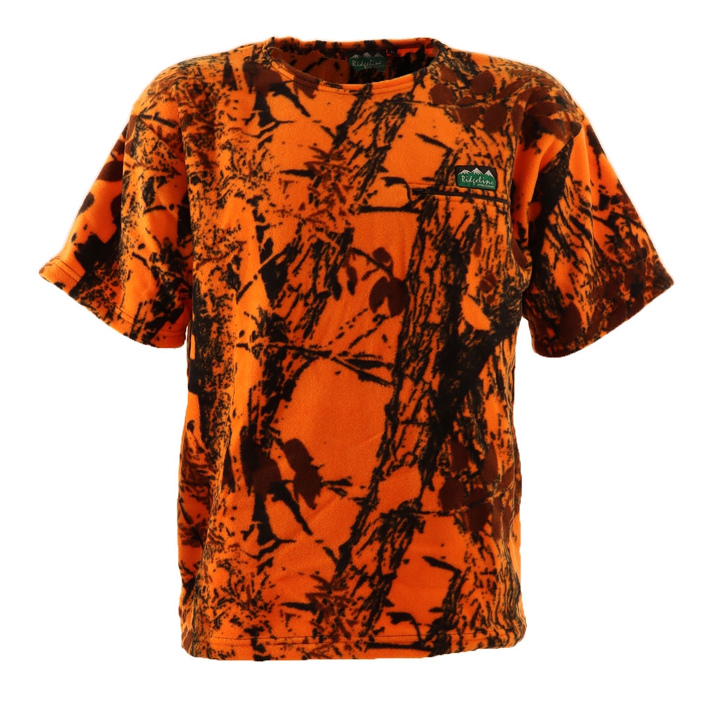 Ridgeline Premium Workmans Mens Fleece Zip T-Shirt Blaze Camo Medium