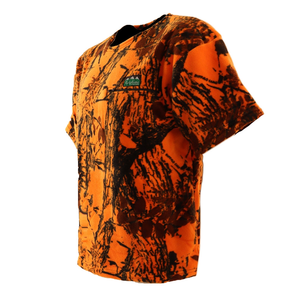 Ridgeline Premium Workmans Mens Fleece Zip T-Shirt Blaze Camo Medium