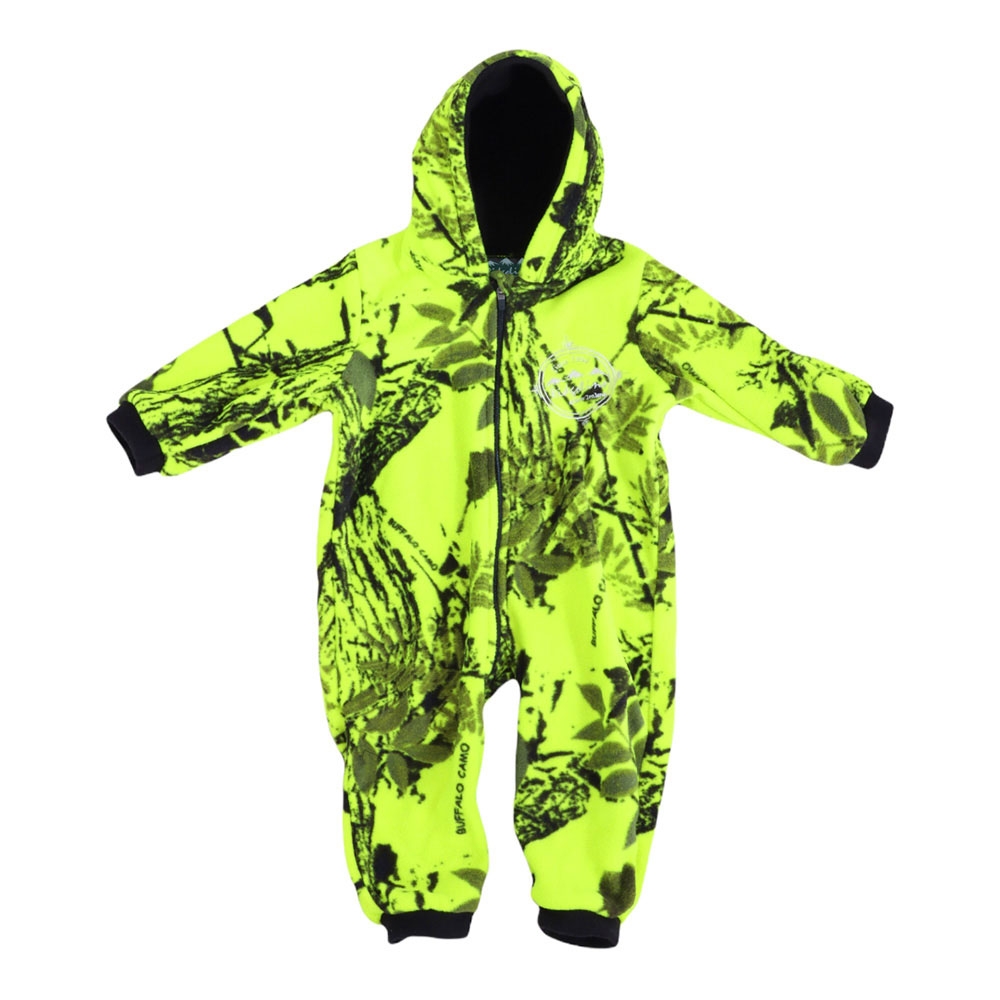 Ridgeline Hyper Camo Kids Hooded Onesie Yellow 8