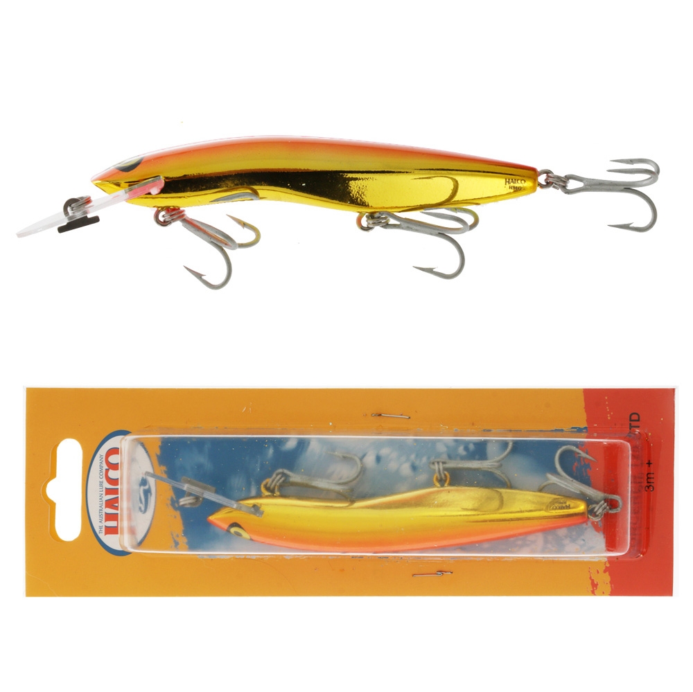 Halco Sorcerer Diving Lure 125mm 20g Chrome Gold Orange Back