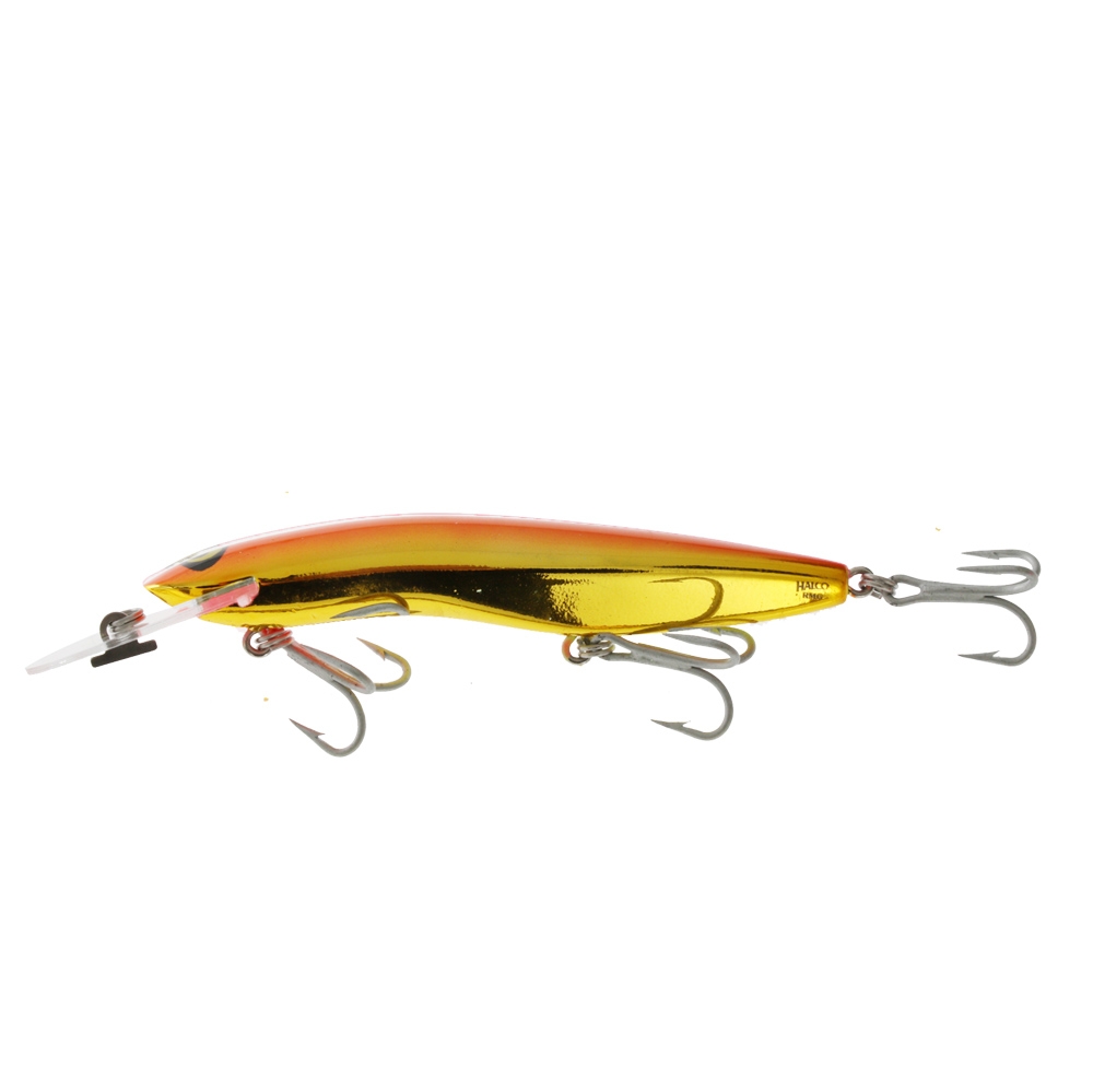 Halco Sorcerer Diving Lure 125mm 20g Chrome Gold Orange Back