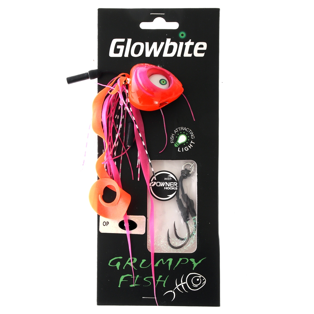 Glowbite Grumpy Fish Slider Lure 60g Orange/Pink/Lumo