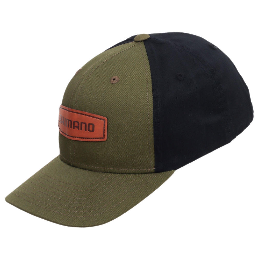 Shimano Leather Patch Cap Moss / Black