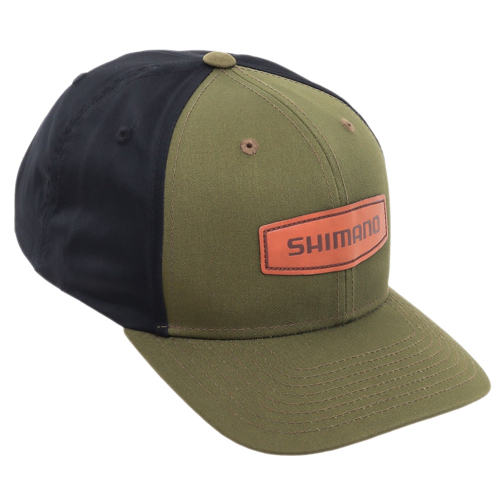 Shimano Leather Patch Cap Moss / Black