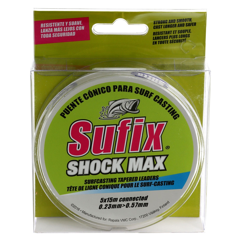 Sufix Shock Max Tapered Leader Clear 5x15m 0.23-0.57mm