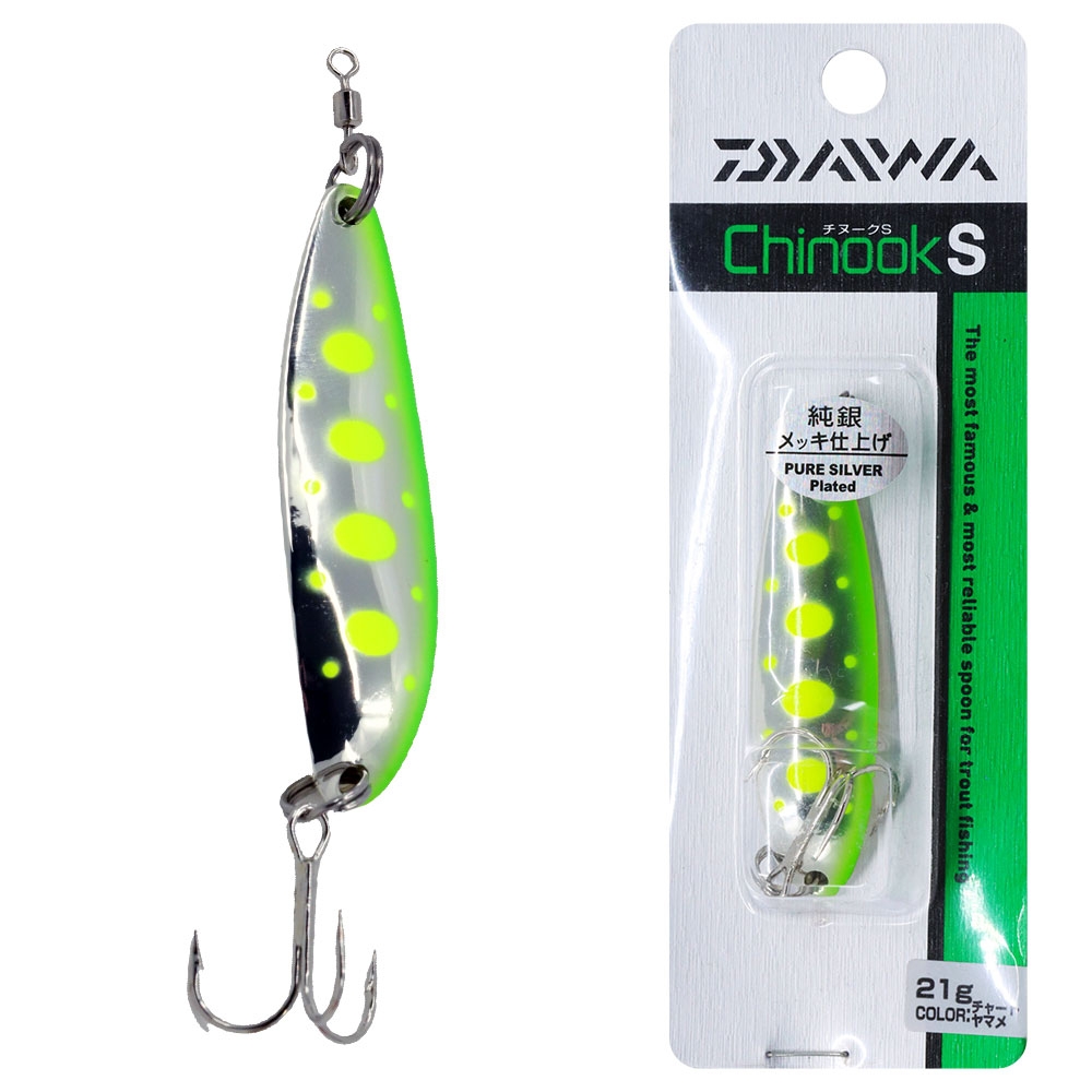 Daiwa Chinook S Trout Lure with Hook 21g Chart Yamame