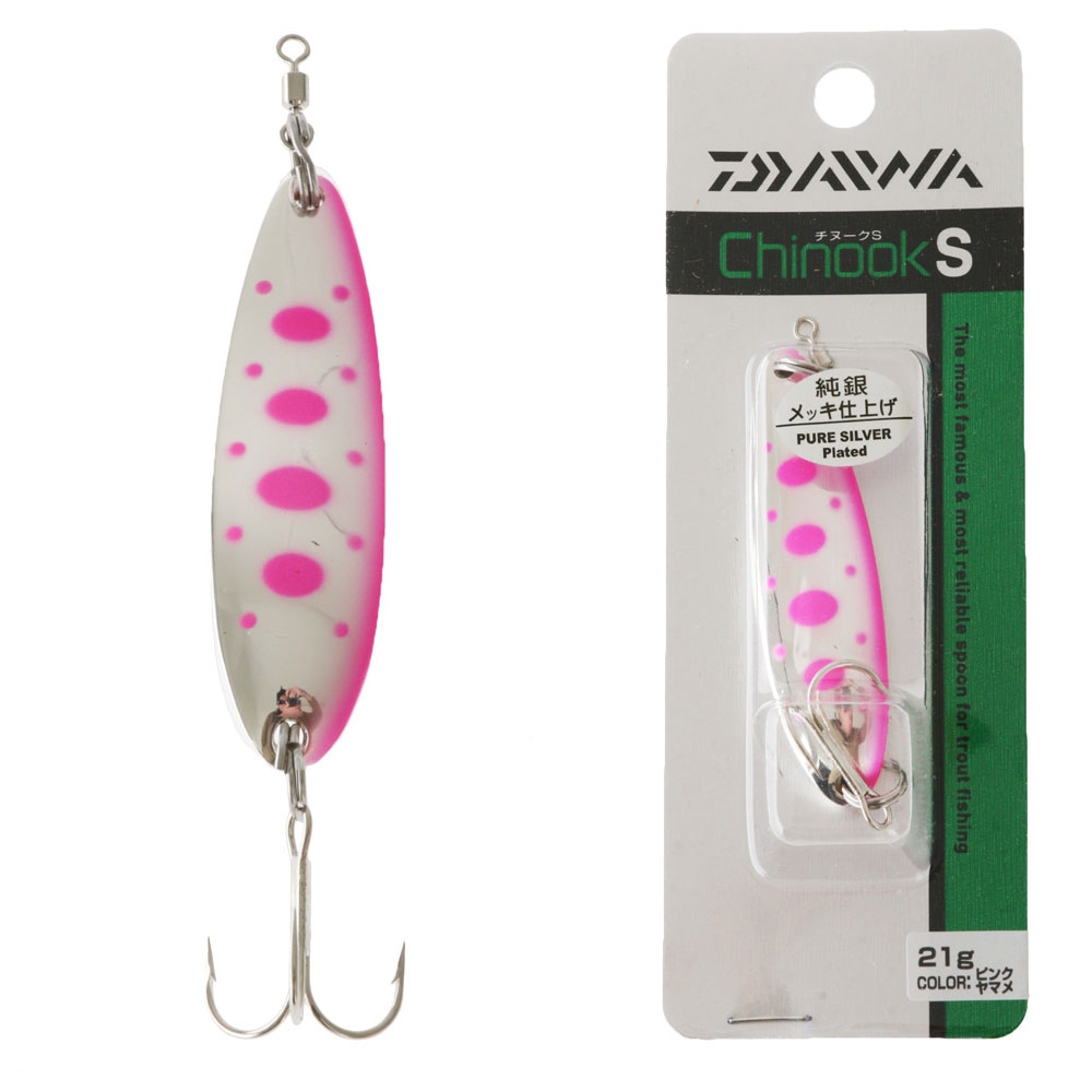 Daiwa Chinook S Trout Lure with Hook 21g Pink Yamame
