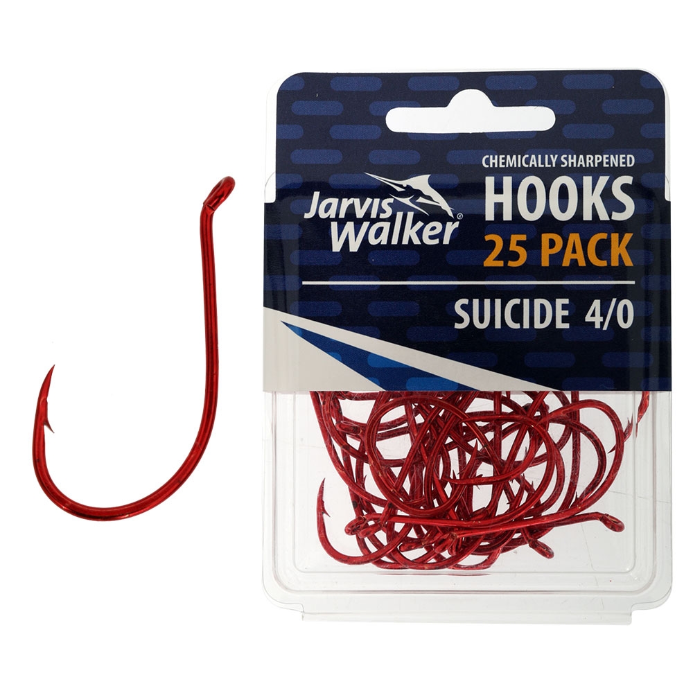 Jarvis Walker Suicide Red Hook Bulk Pack Qty 50 4/0