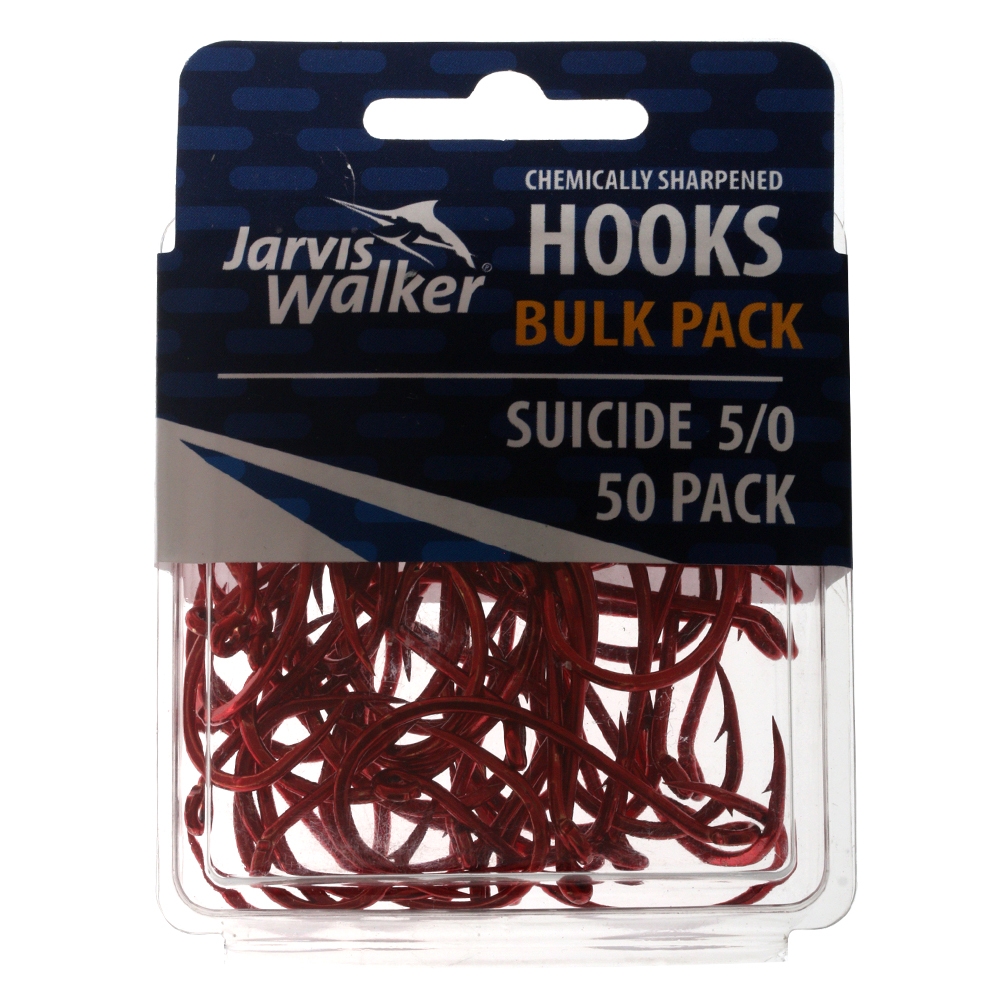 Jarvis Walker Suicide Red Hook Bulk Pack Qty 50 5/0