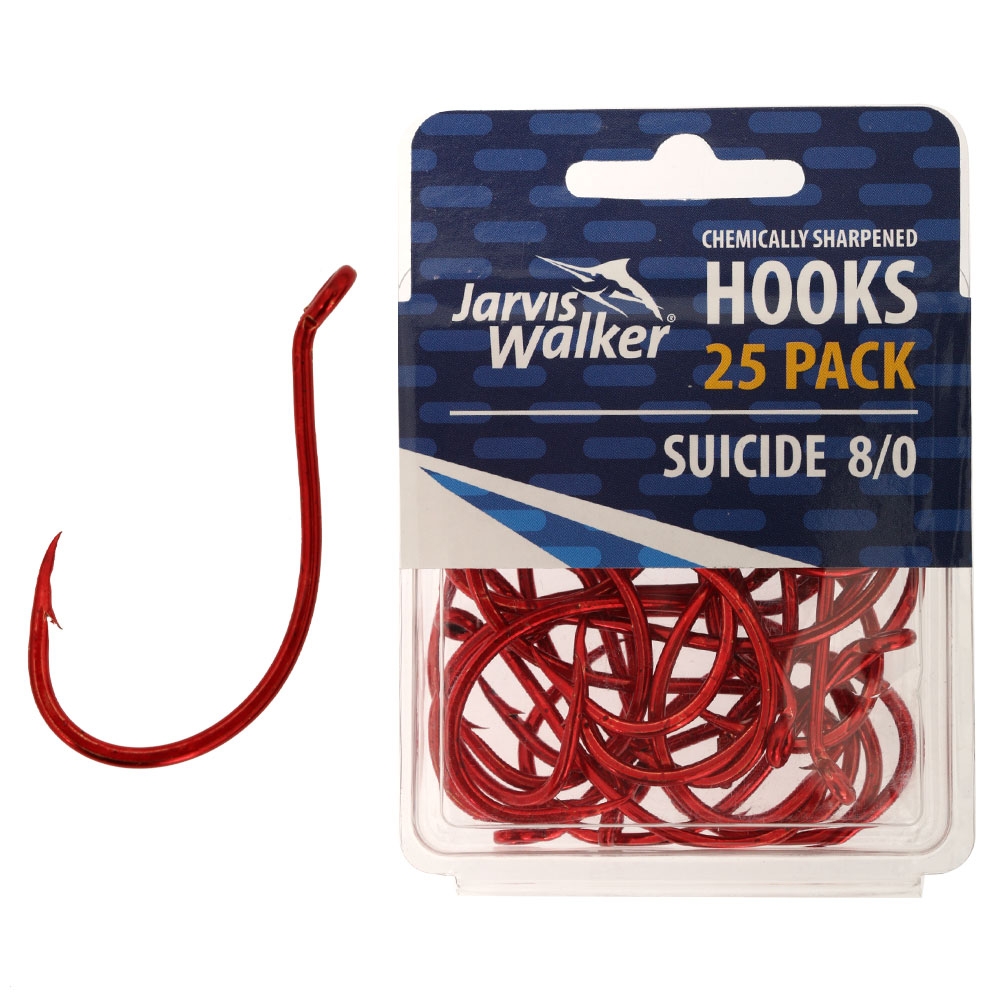 Jarvis Walker Suicide Red Hook Bulk Pack Qty 25 8/0