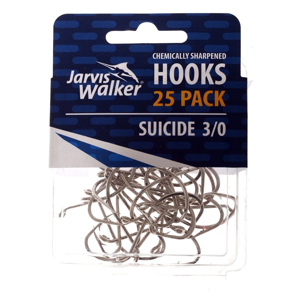Jarvis Walker Nickel Suicide Hook Qty 25 3/0