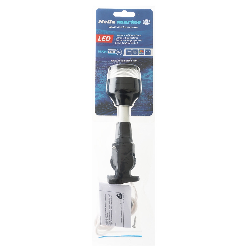 Hella Marine 2NM NaviLED 360 All Round White Fold Down Navigation Lamp 205mm Black Base