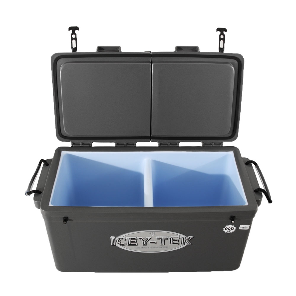 Icey-Tek Two Compartment Chilly Bin with Split Lid 90L