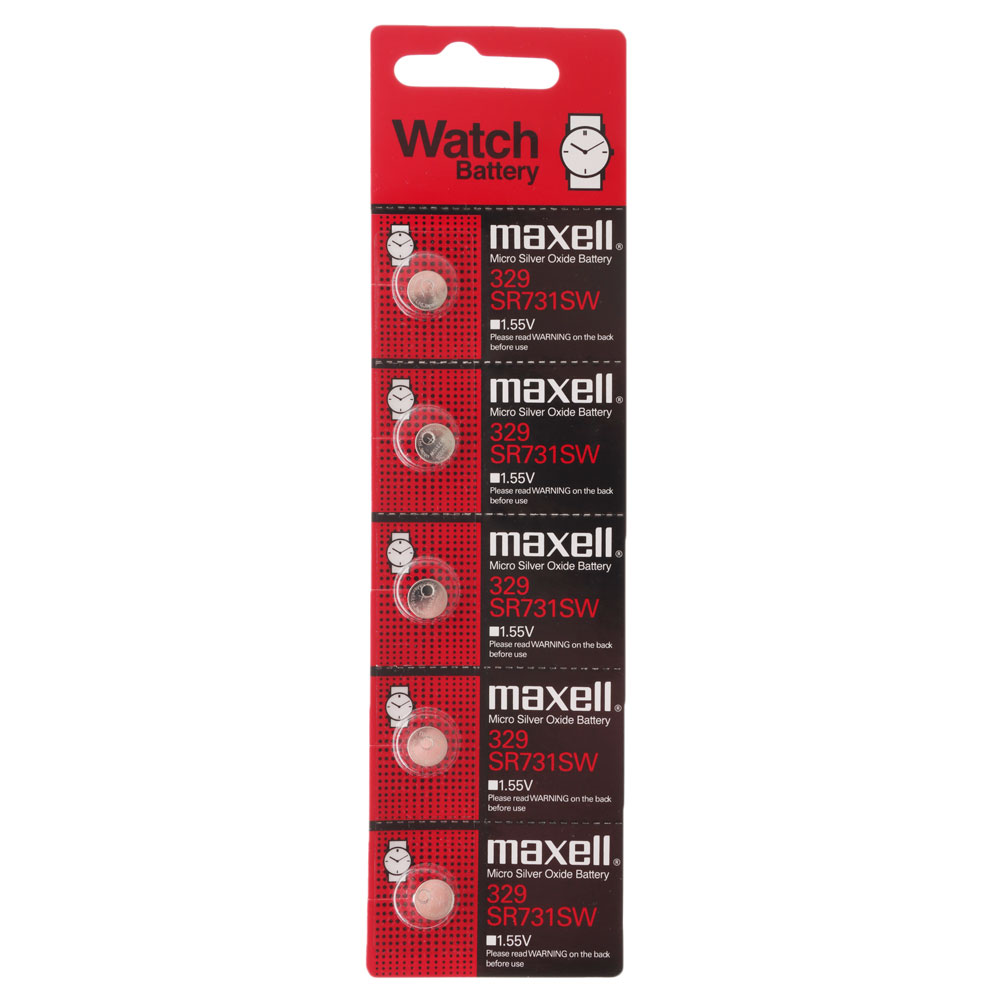 Maxell SR731SW Silver Oxide Button Cell Battery 5-Pack