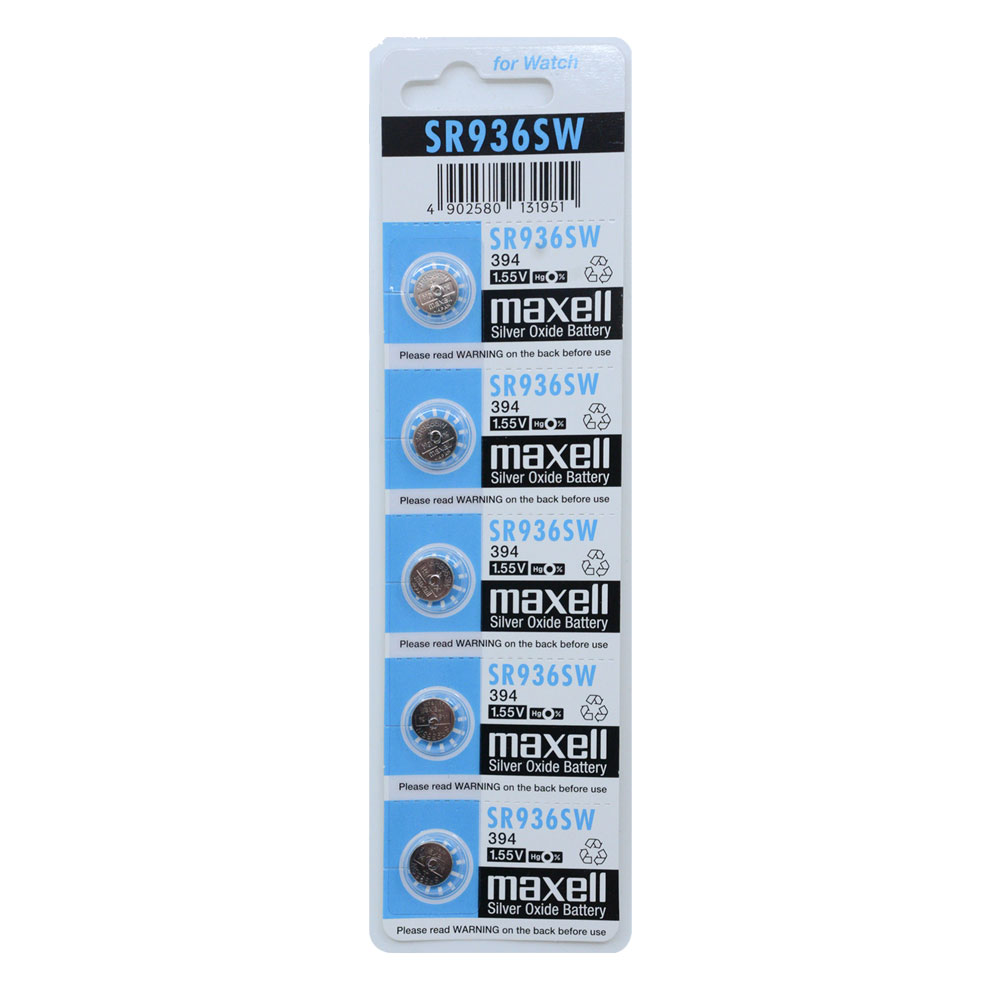 Maxell SR936SW Silver Oxide Button Cell Battery 5-Pack