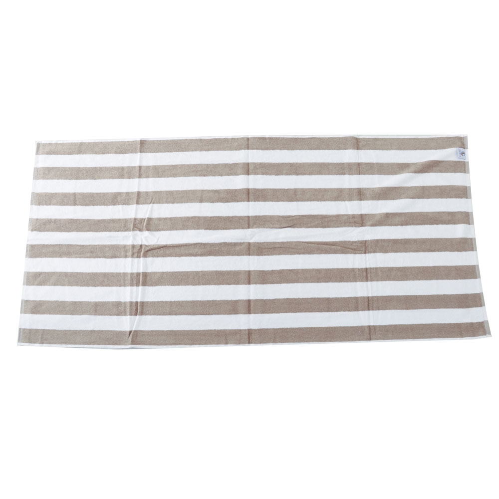Vat Dyed Pool Towel Latte/White Stripe