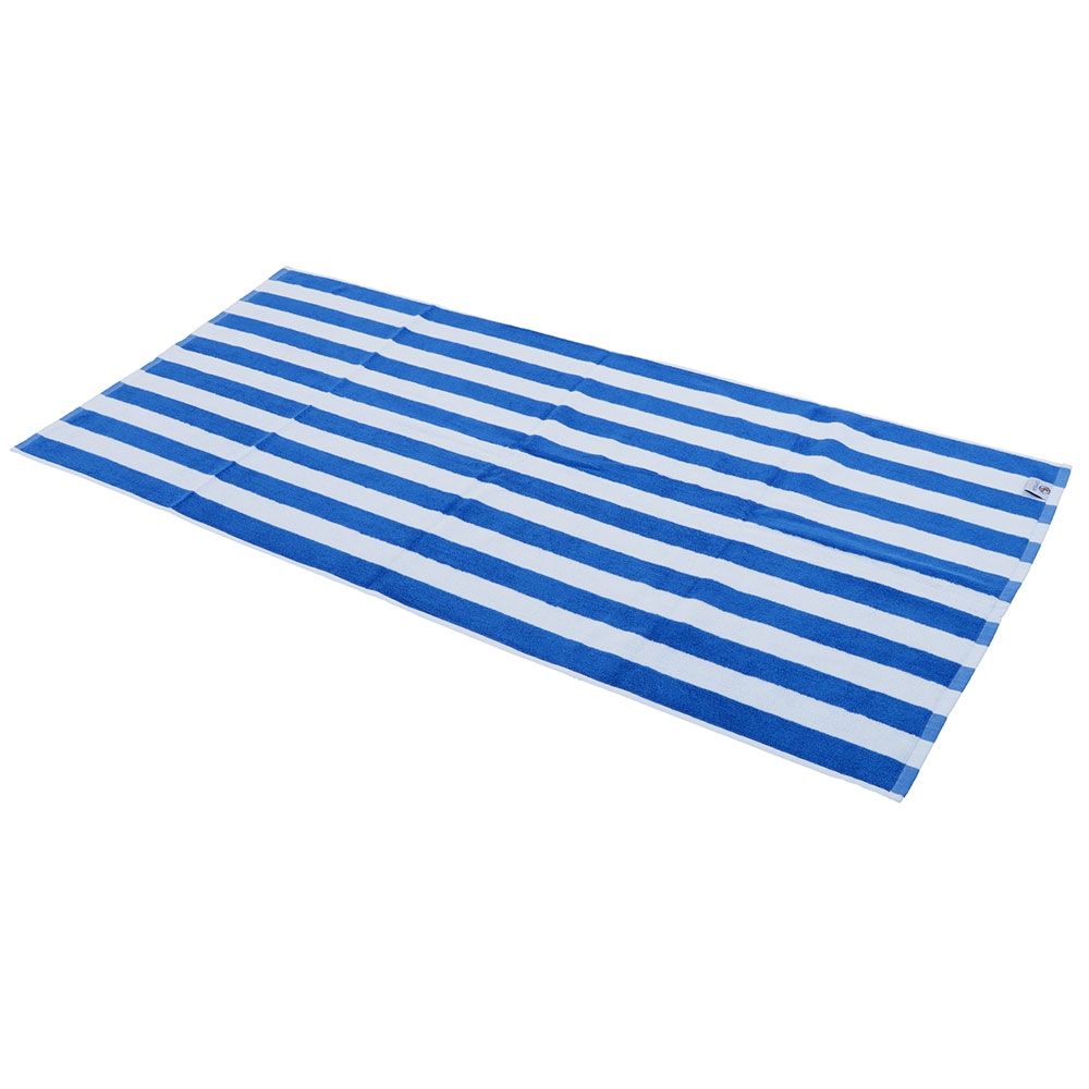 Vat Dyed Pool Towel Blue/White Stripe