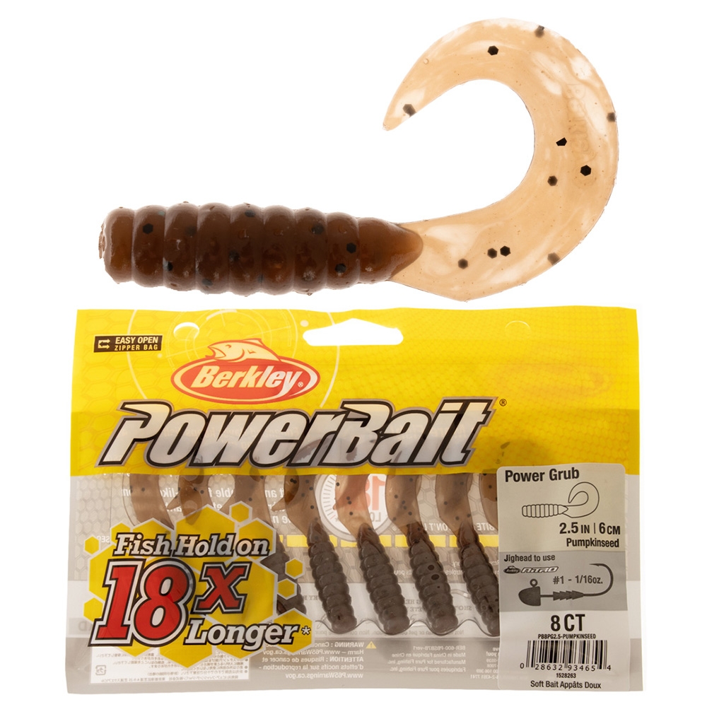 Berkley PowerBait Power Grub Soft Bait 6cm Pumpkinseed