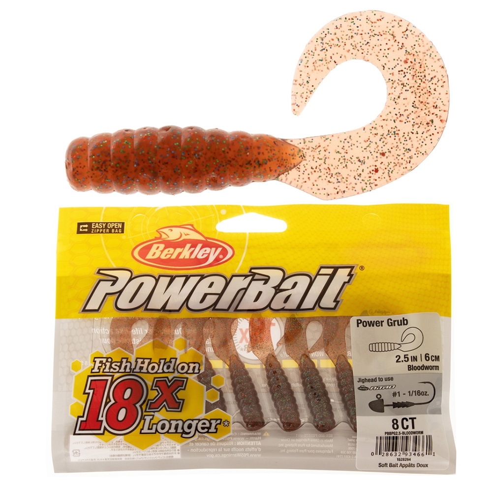 Berkley PowerBait Power Grub Soft Bait 6cm Bloodworm