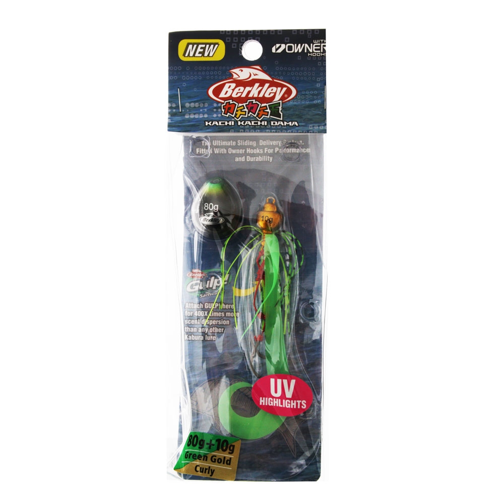 Berkley Kachi Kachi Dama Slider Jig Curly 80 10g Green Gold
