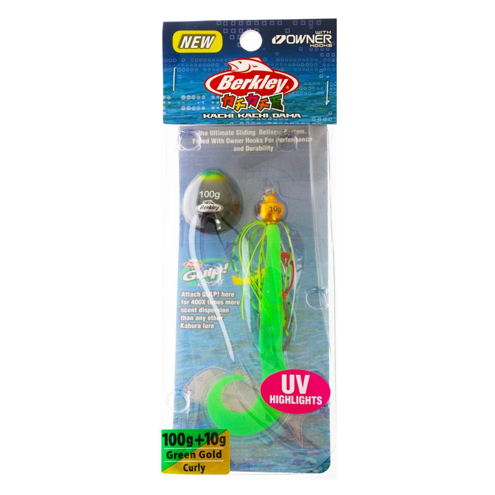 Berkley Kachi Kachi Dama Slider Jig Curly 100 10g Green Gold