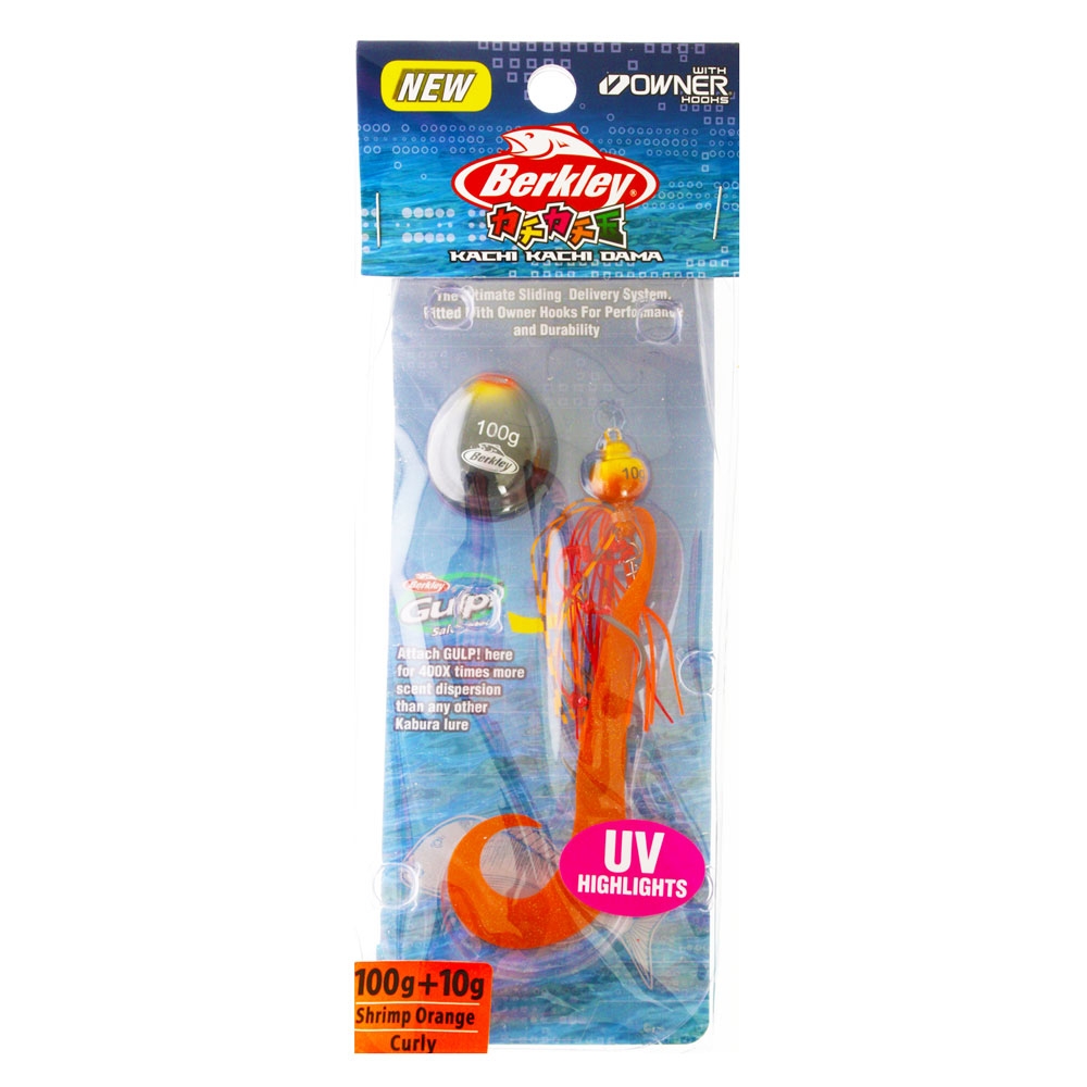 Berkley Kachi Kachi Dama Slider Jig Curly 100 10g Shrimp Orange