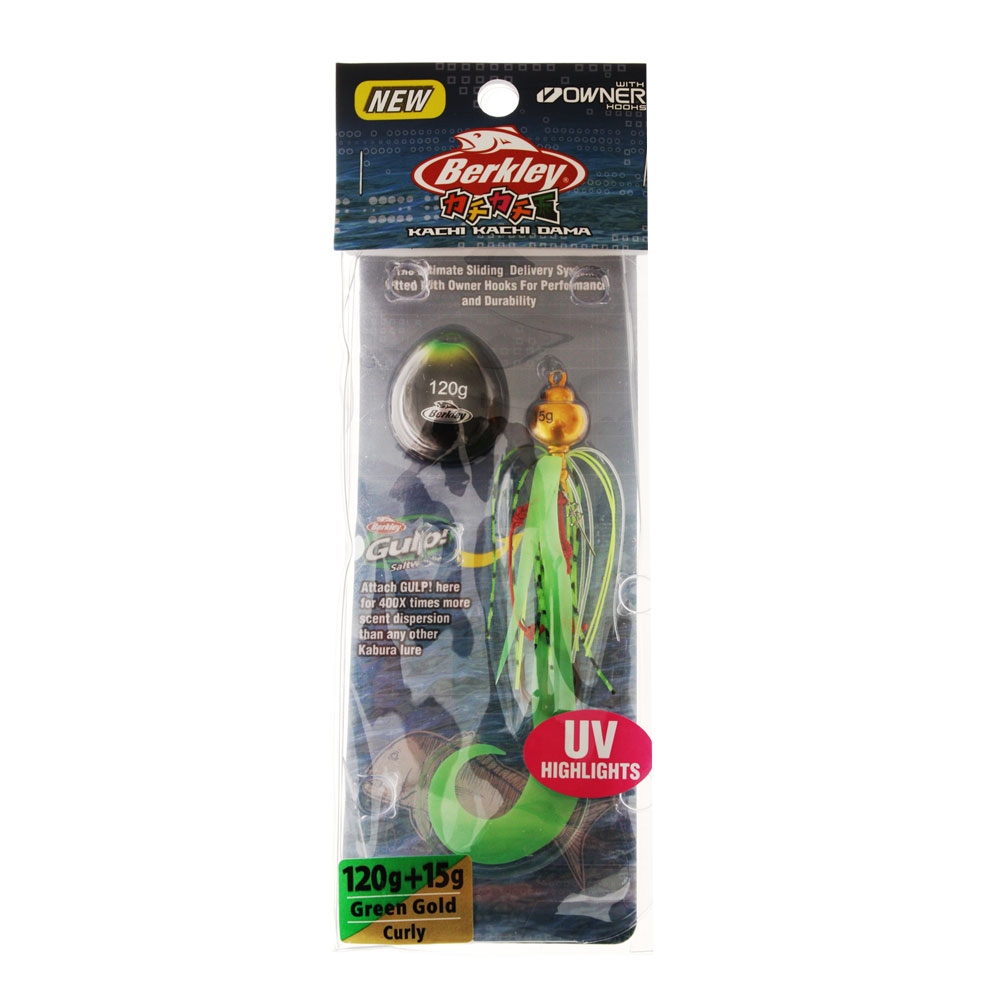 Berkley Kachi Kachi Dama Slider Jig Curly 120 15g Green Gold