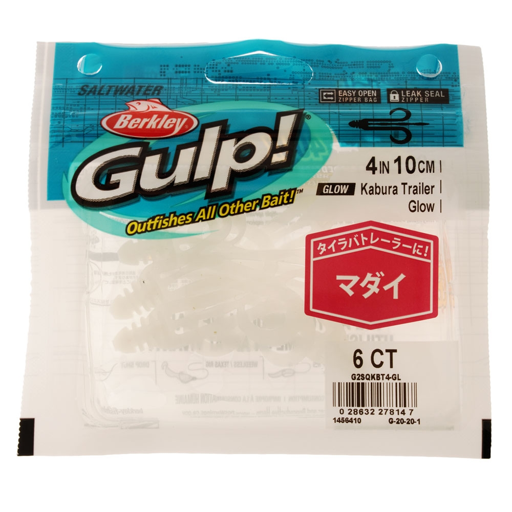 Berkley Gulp! Slider Jig Trailer Soft Bait 10cm Qty 6 Glow