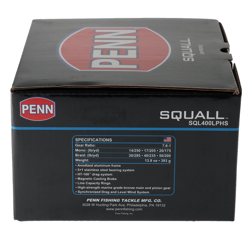 PENN Squall 400 Low Profile High Speed Baitcaster Reel