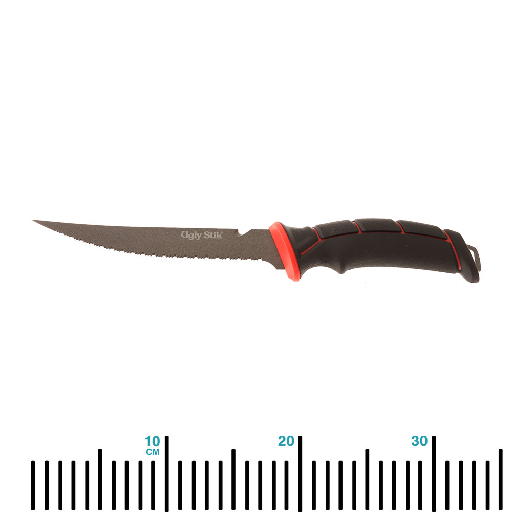 Ugly Stik Tuff Grip Serrated Knife with Sheath 18cm